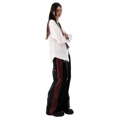 TRACK JEANS (BLACK/RED)-IYAMIUIO