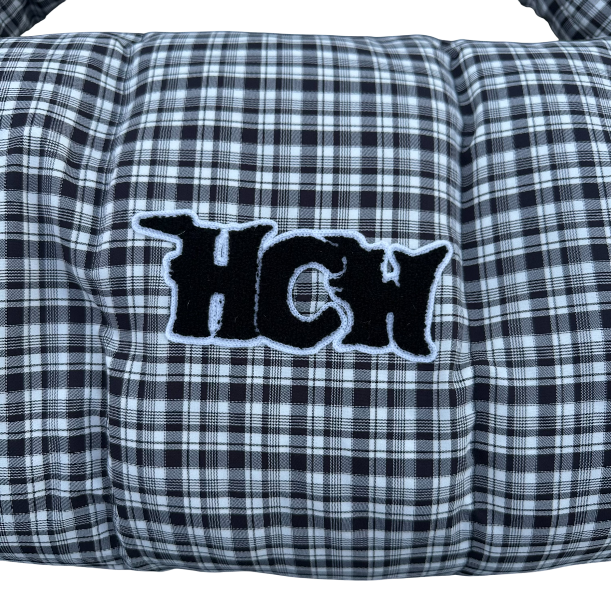 PUFFA DUFFLE (BLACK PLAID)-IYAMIUIO