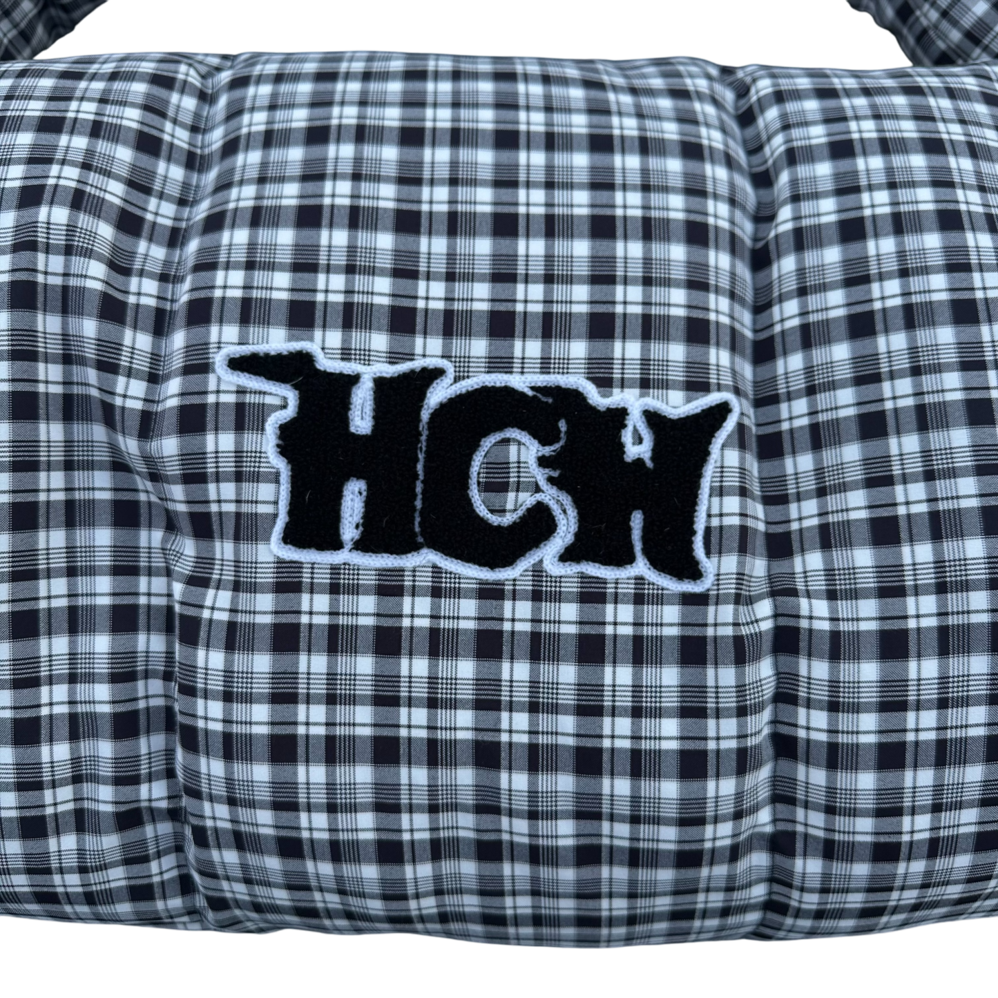 PUFFA DUFFLE (BLACK PLAID)-IYAMIUIO