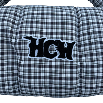 PUFFA DUFFLE (BLACK PLAID)-IYAMIUIO