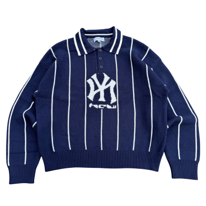 STRIPED KNIT POLO-IYAMIUIO