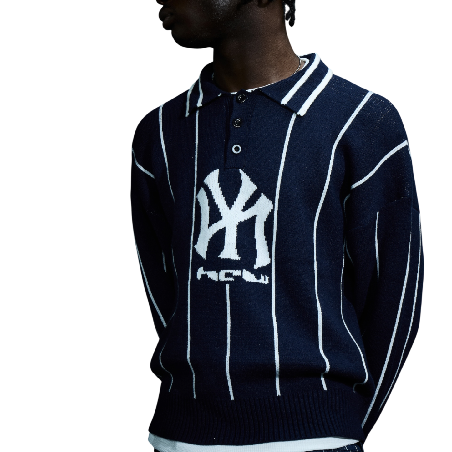 STRIPED KNIT POLO-IYAMIUIO