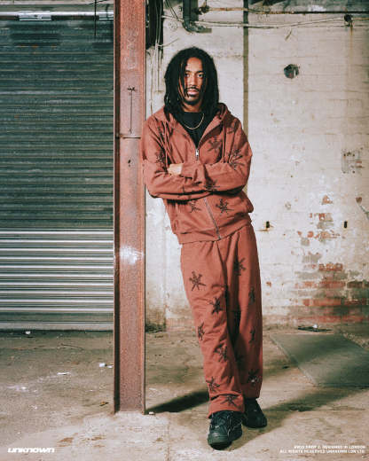 BROWN  RHINESTONE JOGGERS-IYAMIUIO