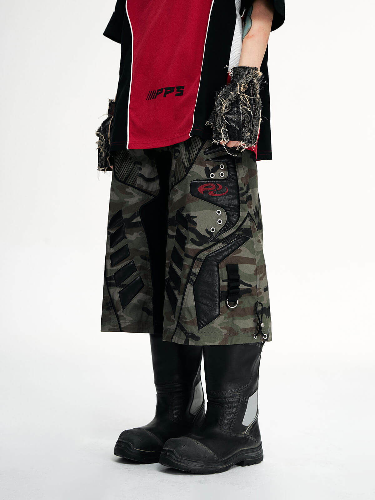 Personsoul Racing Camo Cargo Jorts-IYAMIUIO