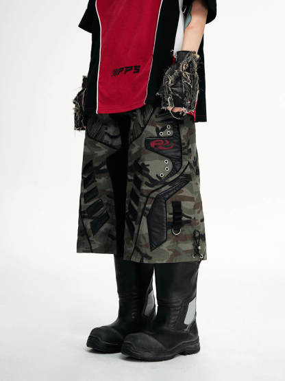 Personsoul Racing Camo Cargo Jorts-IYAMIUIO