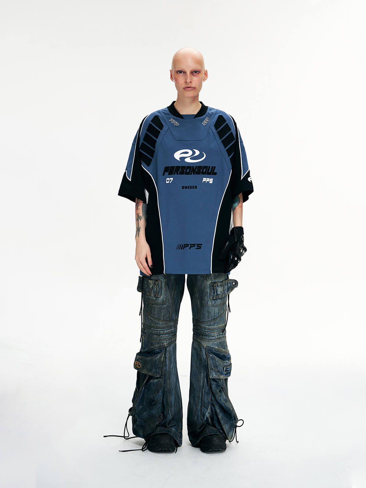 Personsoul Racing Logo Oversized T-Shirt-IYAMIUIO