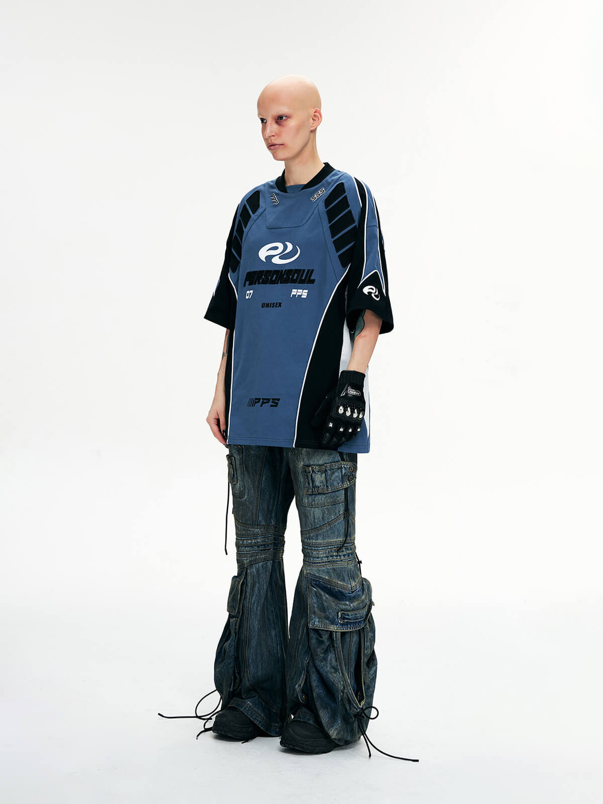 Personsoul Racing Logo Oversized T-Shirt-IYAMIUIO