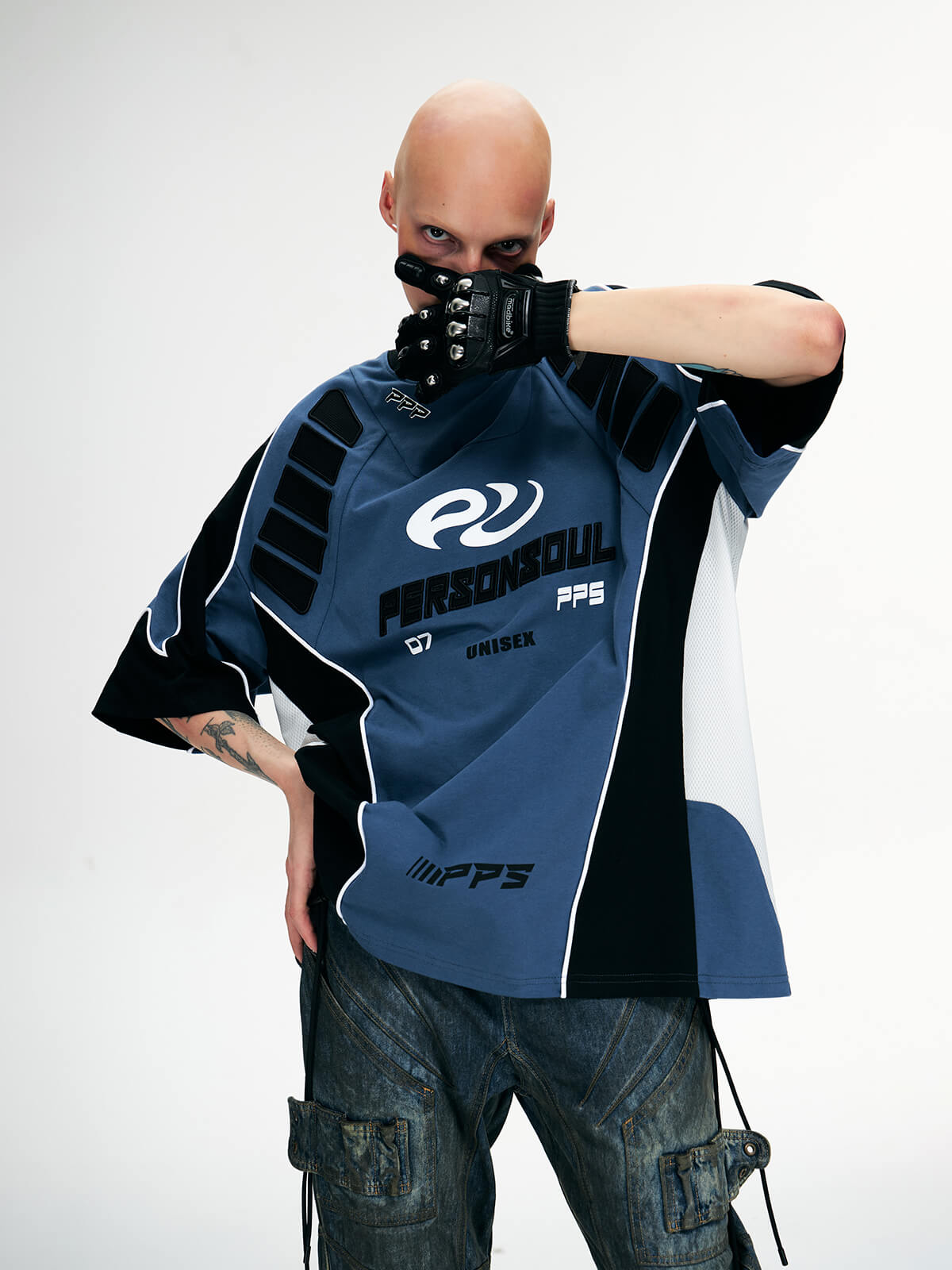 Personsoul Racing Logo Oversized T-Shirt-IYAMIUIO