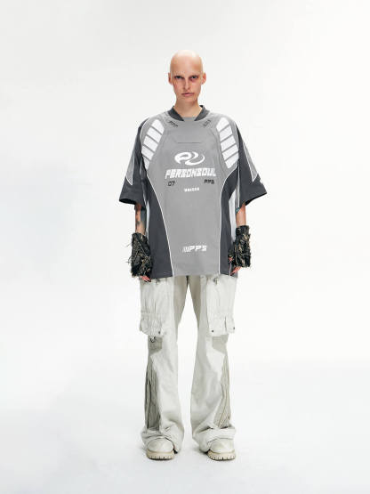 Personsoul Racing Logo Oversized T-Shirt-IYAMIUIO