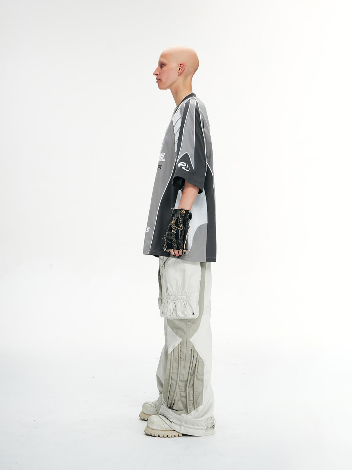 Personsoul Racing Logo Oversized T-Shirt-IYAMIUIO