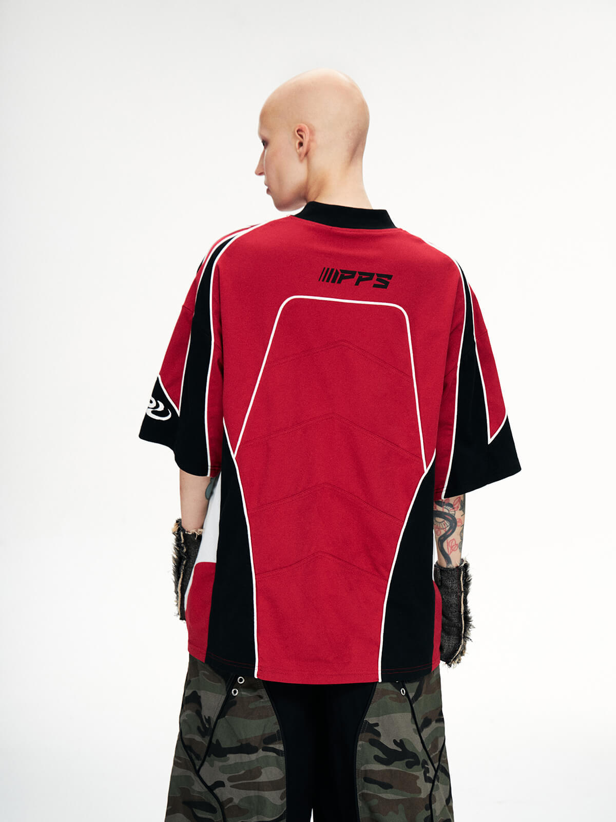 Personsoul Racing Logo Oversized T-Shirt-IYAMIUIO
