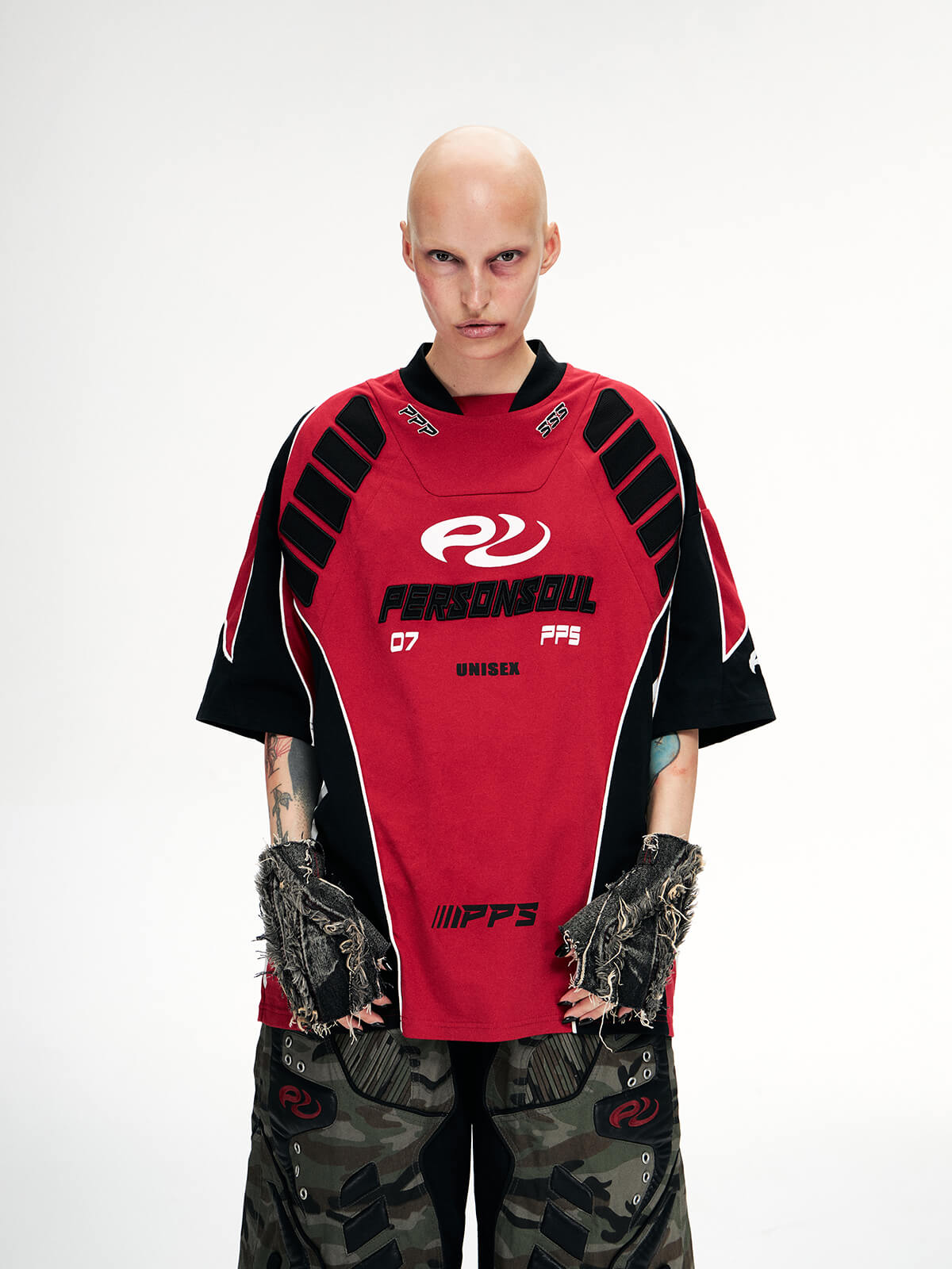 Personsoul Racing Logo Oversized T-Shirt-IYAMIUIO