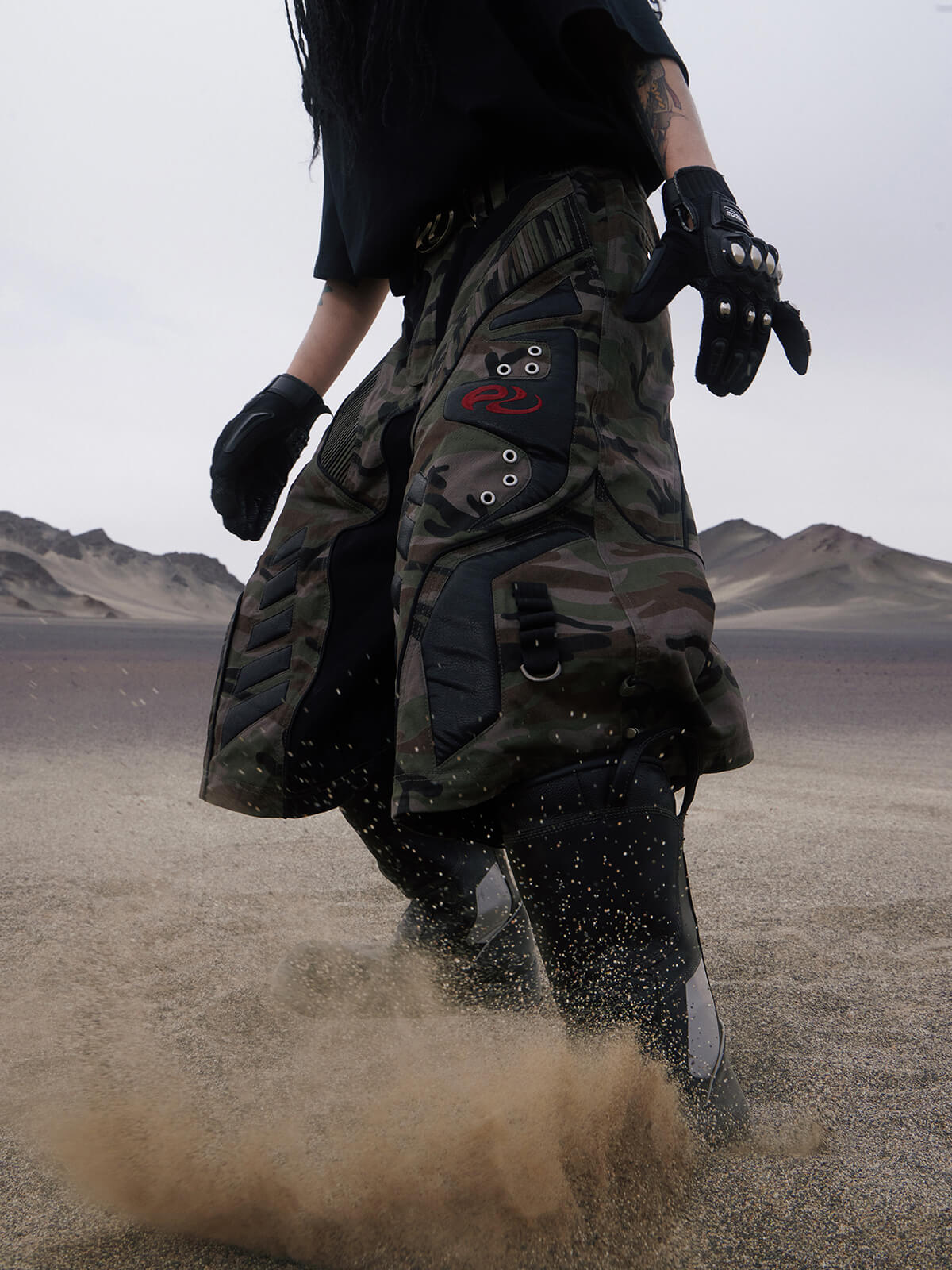 Personsoul Racing Camo Cargo Jorts-IYAMIUIO