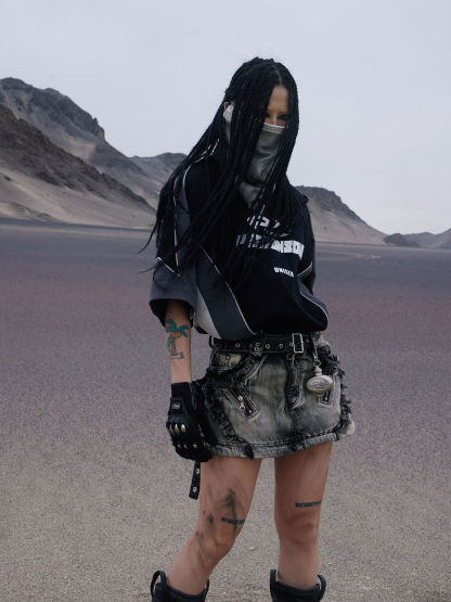 Personsoul Racing Logo Oversized T-Shirt-IYAMIUIO