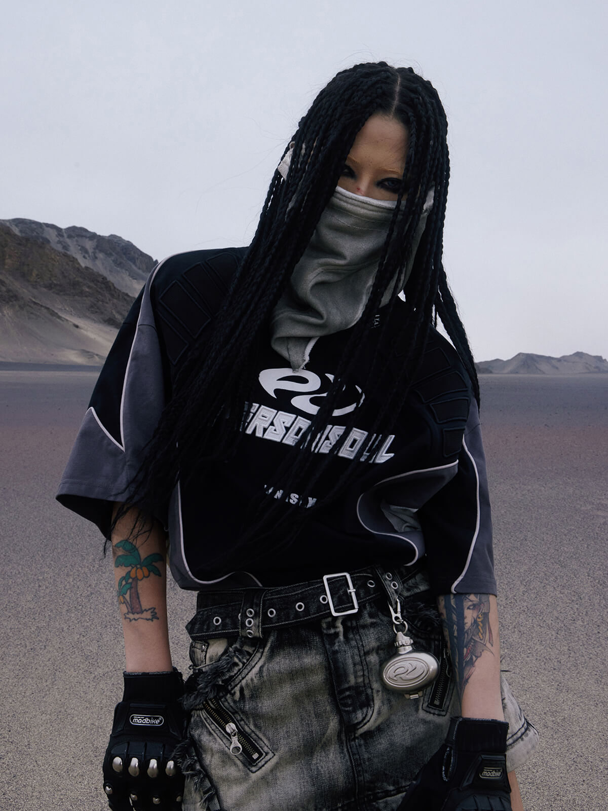 Personsoul Racing Logo Oversized T-Shirt-IYAMIUIO