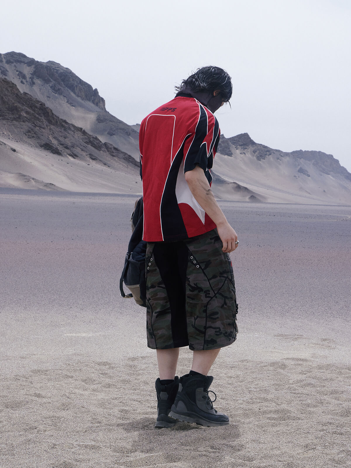 Personsoul Racing Logo Oversized T-Shirt-IYAMIUIO