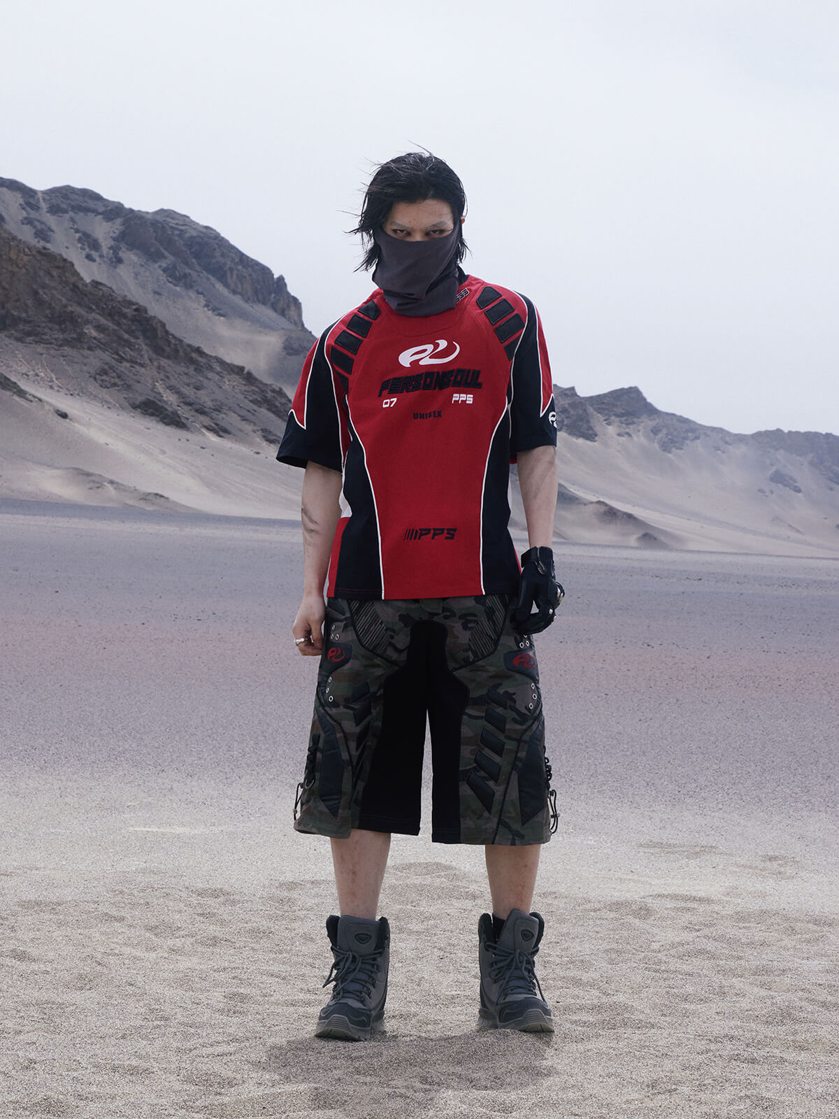 Personsoul Racing Logo Oversized T-Shirt-IYAMIUIO