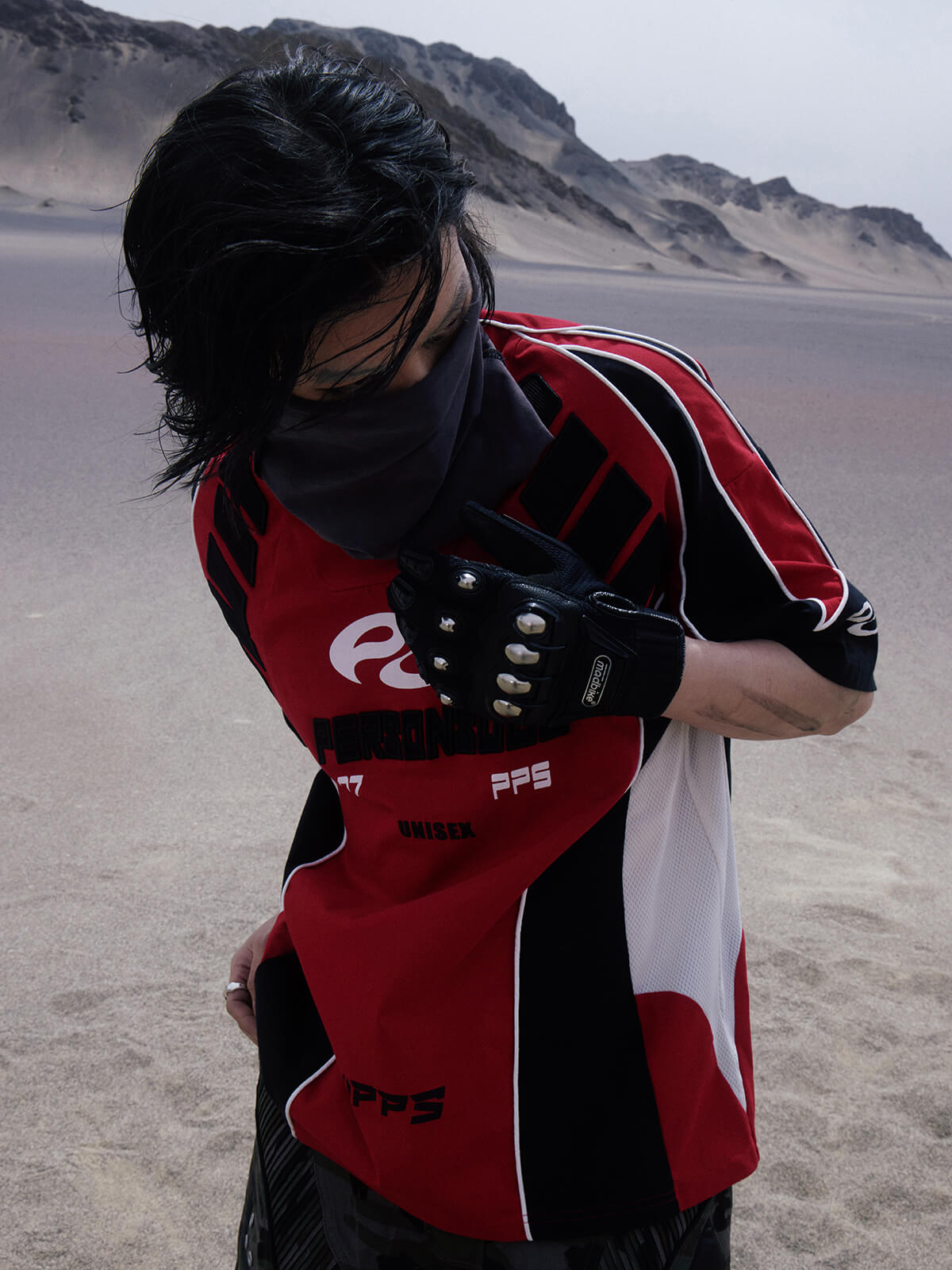 Personsoul Racing Logo Oversized T-Shirt-IYAMIUIO