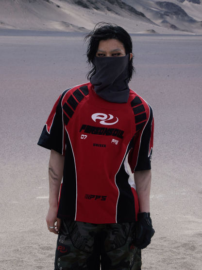 Personsoul Racing Logo Oversized T-Shirt-IYAMIUIO