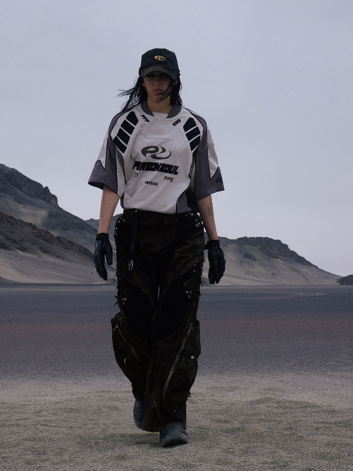 Personsoul Racing Logo Oversized T-Shirt-IYAMIUIO