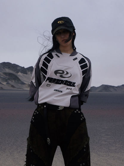 Personsoul Racing Logo Oversized T-Shirt-IYAMIUIO