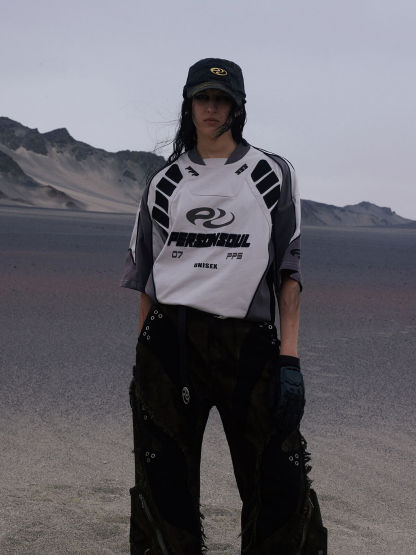Personsoul Racing Logo Oversized T-Shirt-IYAMIUIO