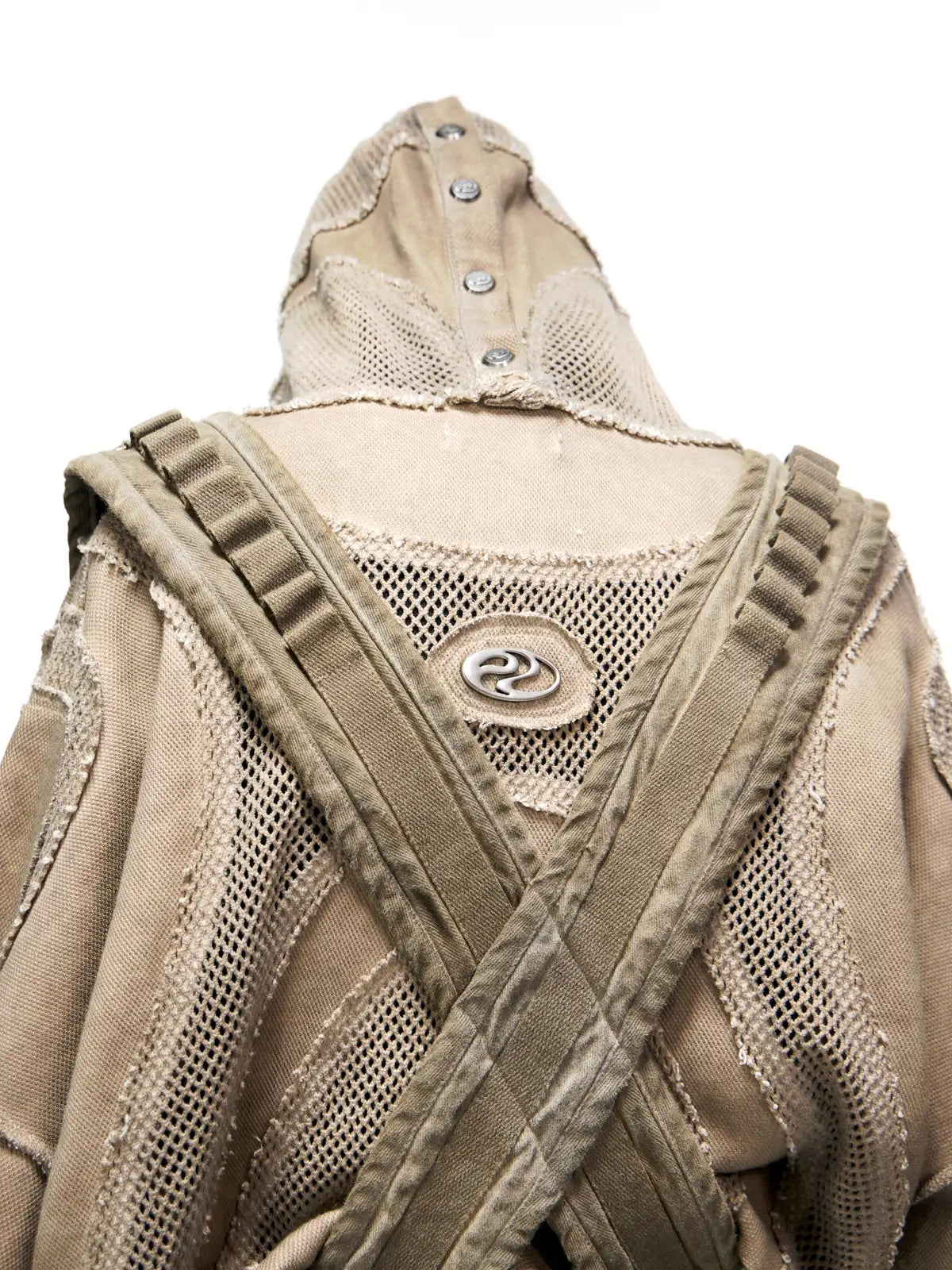 Personsoul Sand Dirty Dye Zip-Up Hoodie-IYAMIUIO