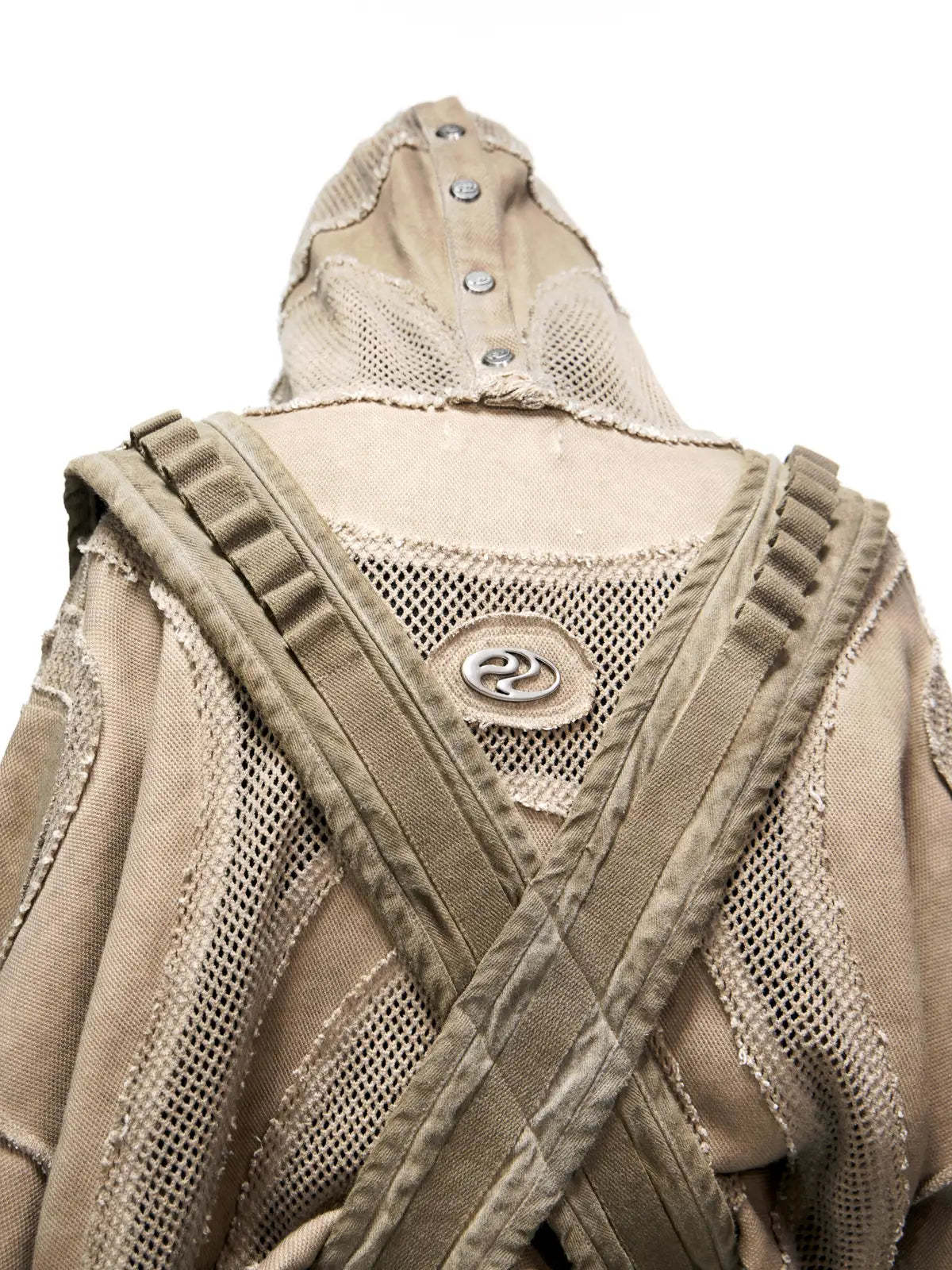 Personsoul Sand Dirty Dye Zip-Up Hoodie-IYAMIUIO