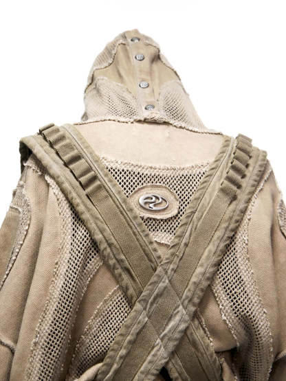 Personsoul Sand Dirty Dye Zip-Up Hoodie-IYAMIUIO