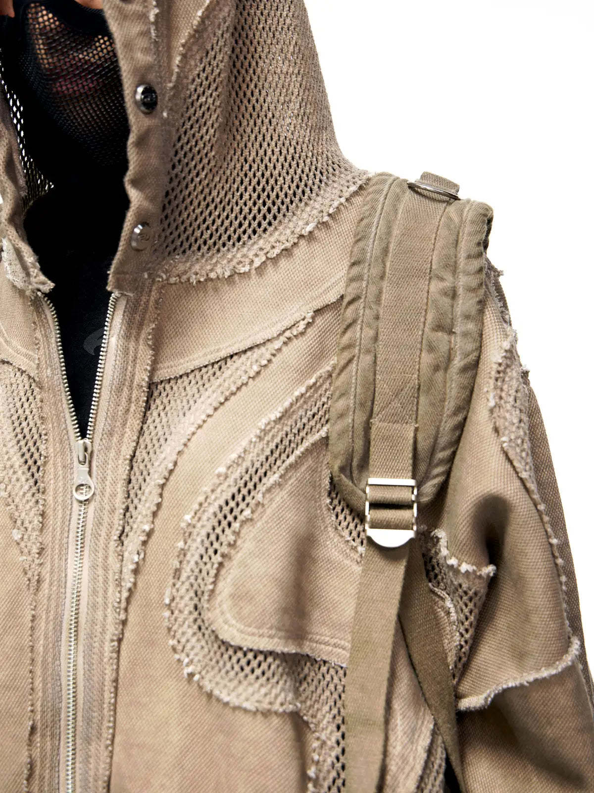 Personsoul Sand Dirty Dye Zip-Up Hoodie-IYAMIUIO