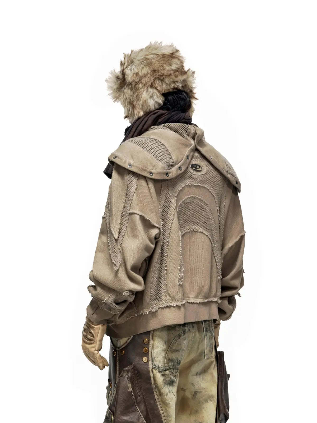 Personsoul Sand Dirty Dye Zip-Up Hoodie-IYAMIUIO