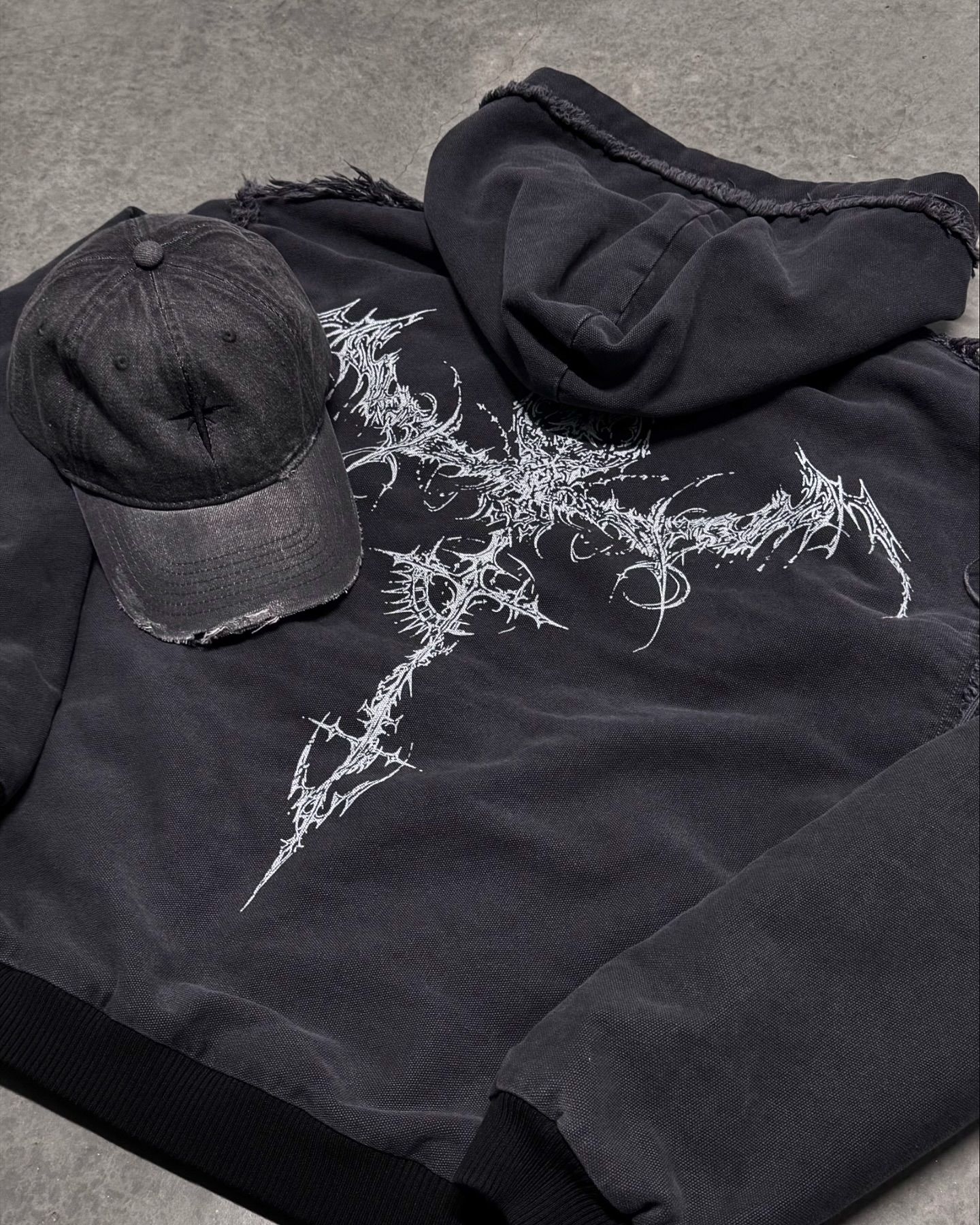 SCARECROW CANVAS ZIP UP HOODIE-IYAMIUIO