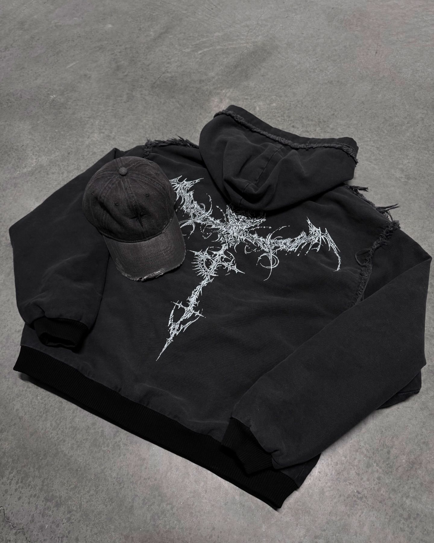 SCARECROW CANVAS ZIP UP HOODIE-IYAMIUIO