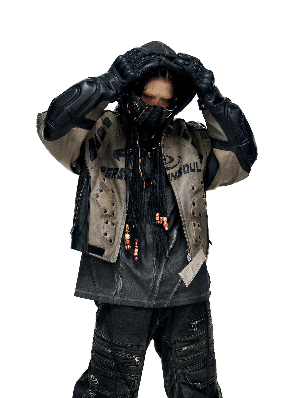 Personsoul Sheepskin Racing Jacket-IYAMIUIO