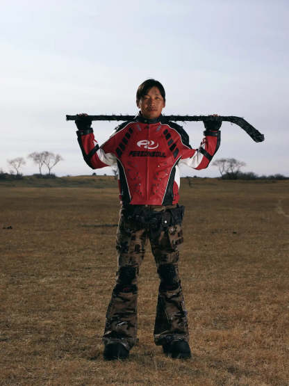 Personsoul Sheepskin Racing Jacket-IYAMIUIO