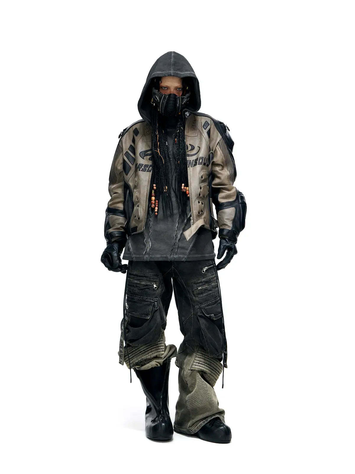 Personsoul Sheepskin Racing Jacket-IYAMIUIO