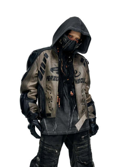 Personsoul Sheepskin Racing Jacket-IYAMIUIO