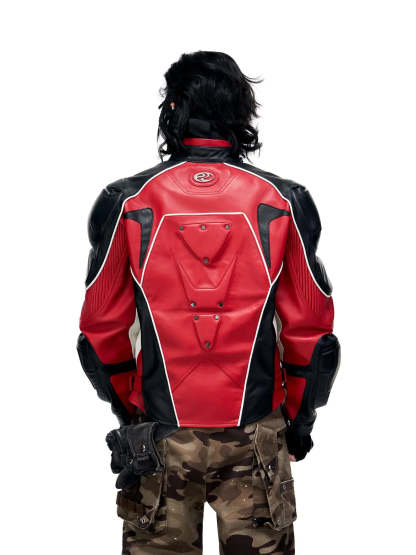 Personsoul Sheepskin Racing Jacket-IYAMIUIO