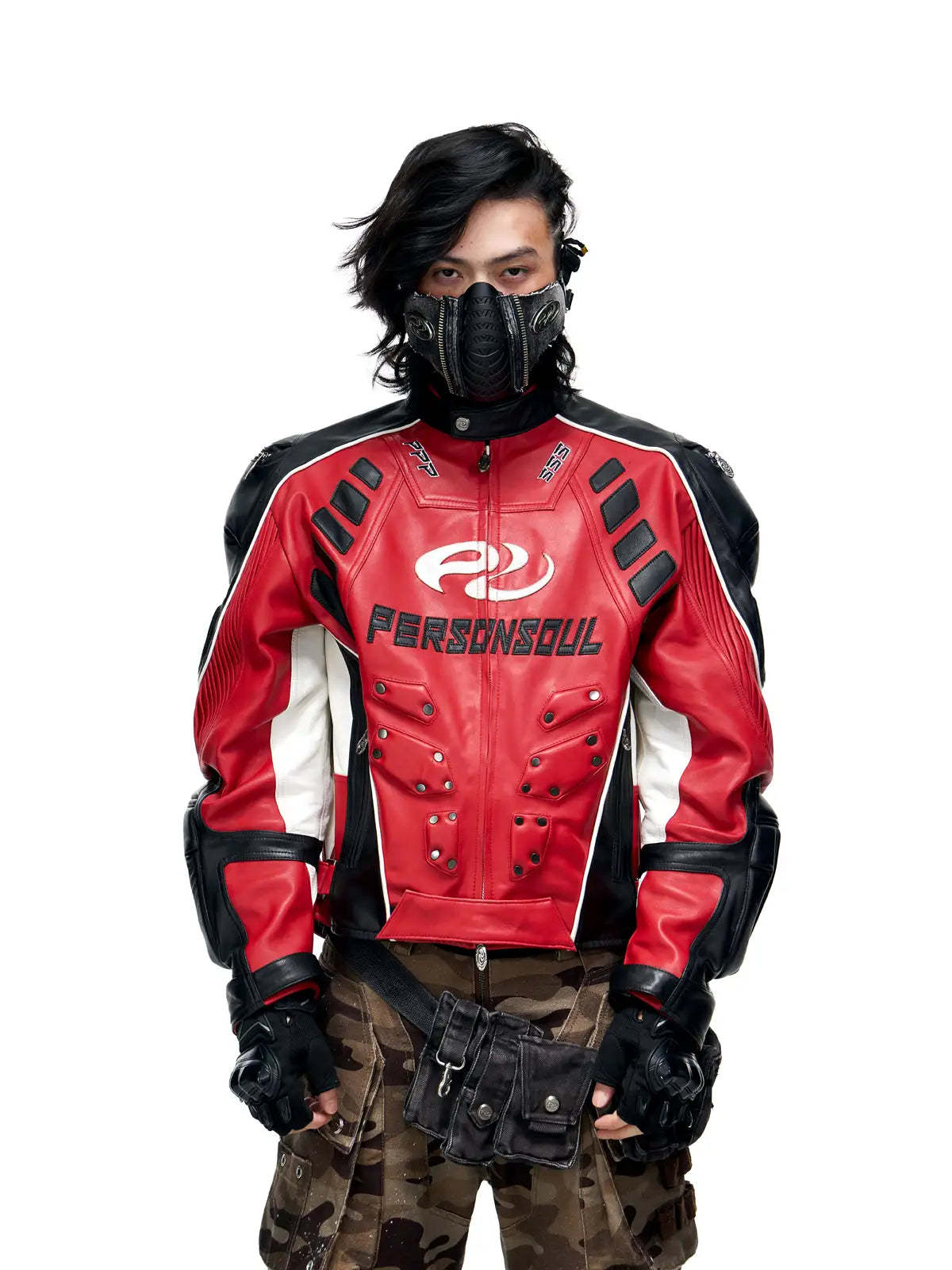 Personsoul Sheepskin Racing Jacket-IYAMIUIO