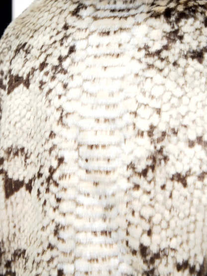 Personsoul Snake Print Faux Fur Jacket-IYAMIUIO