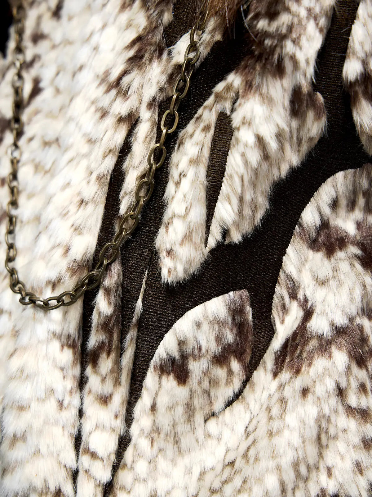 Personsoul Snake Print Faux Fur Jacket-IYAMIUIO