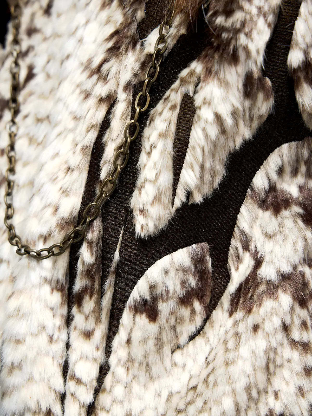 Personsoul Snake Print Faux Fur Jacket-IYAMIUIO