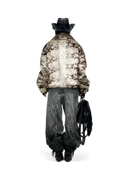 Personsoul Fringed Belt Raw Edge Jeans-IYAMIUIO