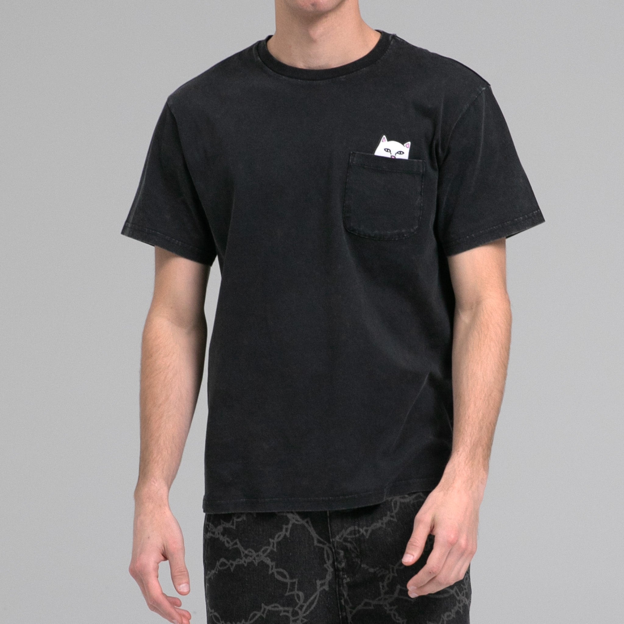 Lord Nermal Pocket tee (Black Mineral Wash)-IYAMIUIO
