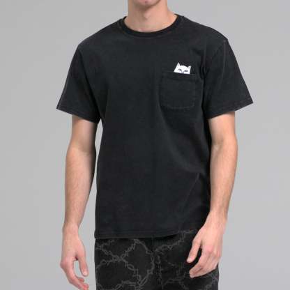 Lord Nermal Pocket tee (Black Mineral Wash)-IYAMIUIO