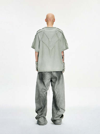 Personsoul Desert Distressed Grey T-shirt-IYAMIUIO