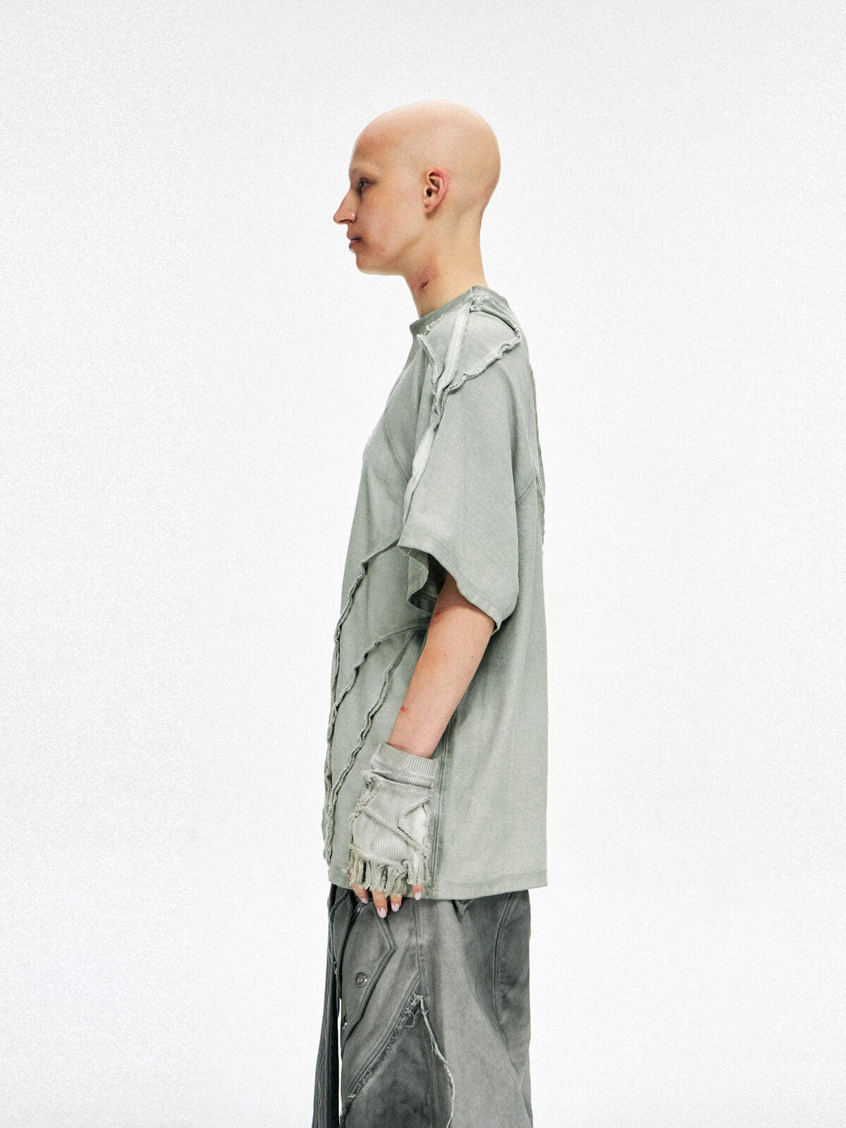 Personsoul Desert Distressed Grey T-shirt-IYAMIUIO