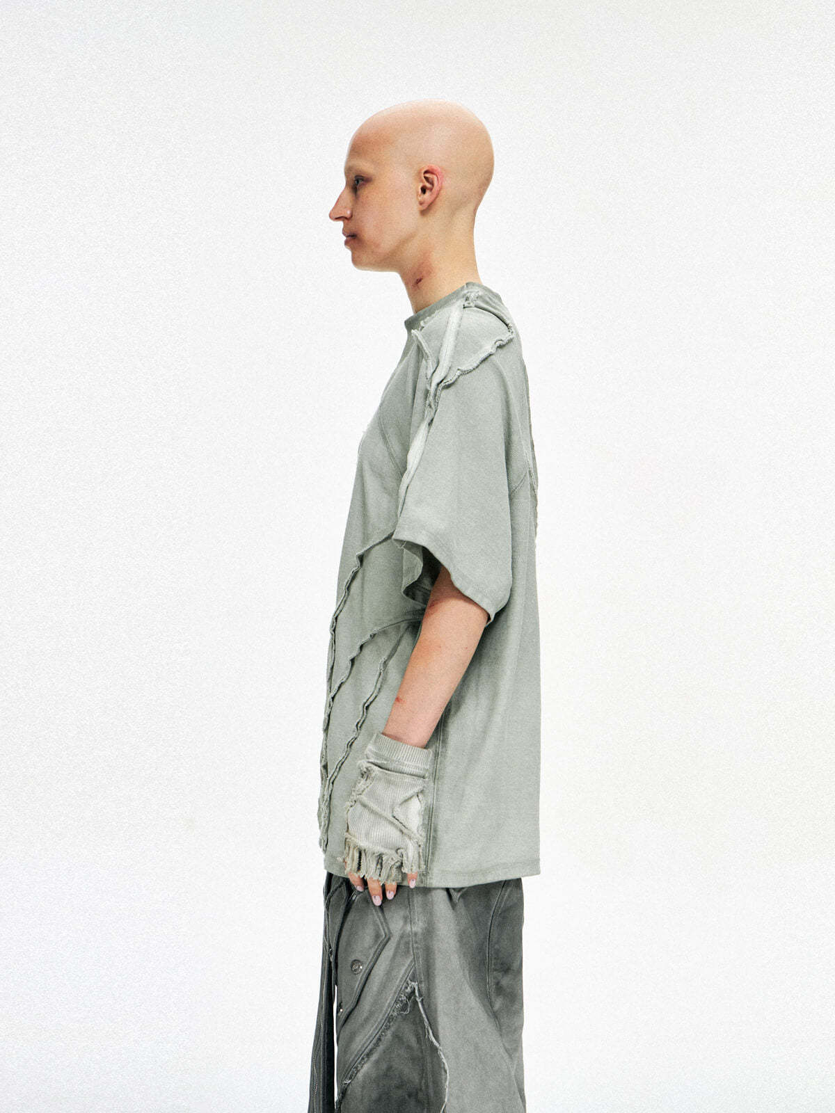 Personsoul Desert Distressed Grey T-shirt-IYAMIUIO