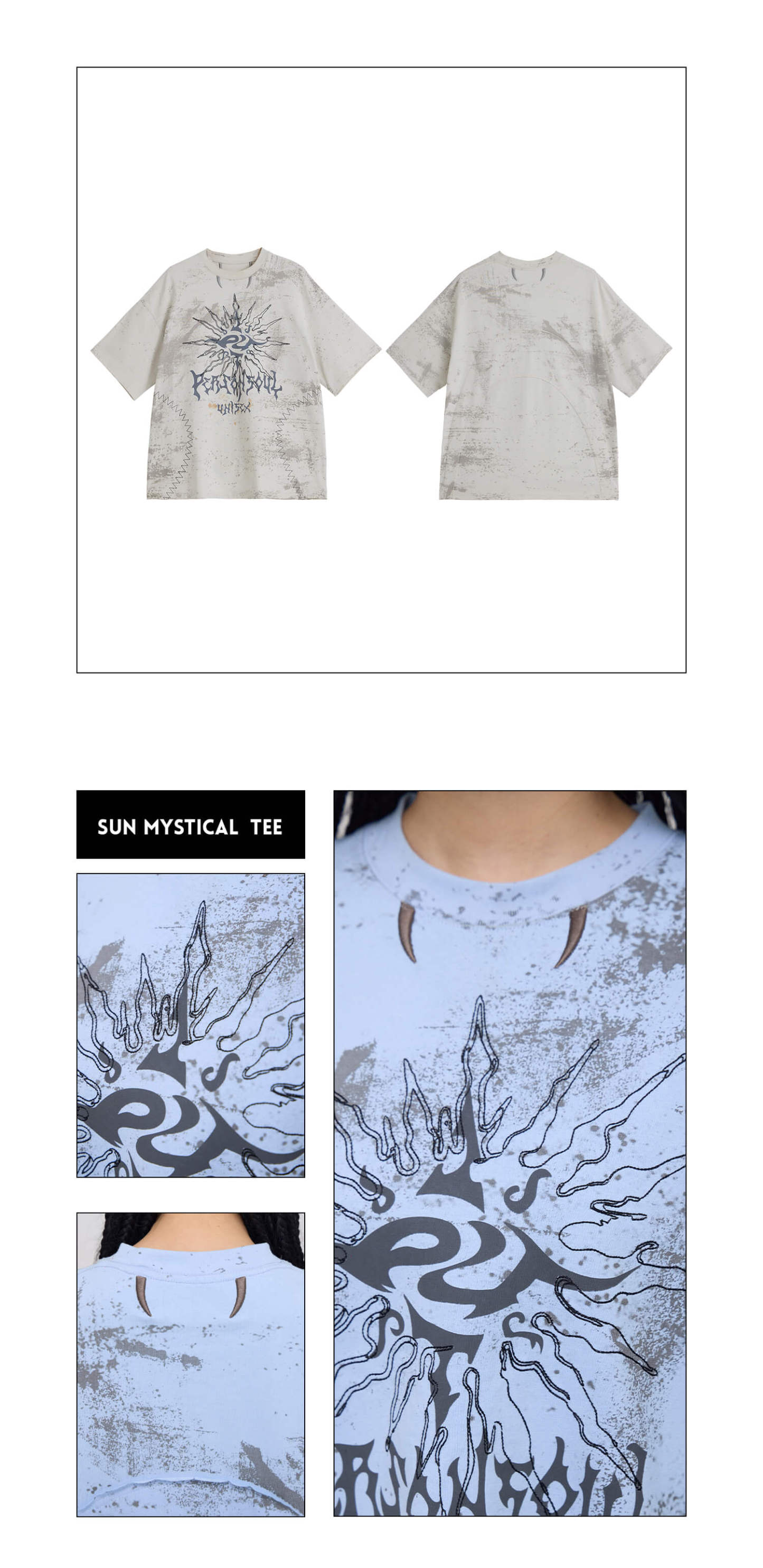 Personsoul Desert Sun Mystical Graphic T-shirt-IYAMIUIO