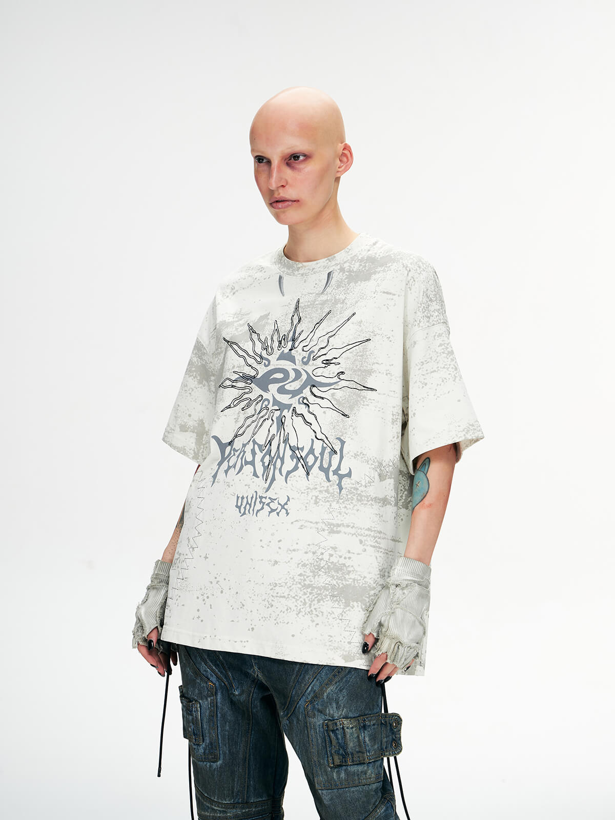 Personsoul Desert Sun Mystical Graphic T-shirt-IYAMIUIO
